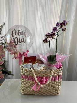 CESTA SIMPLES E LINDO COM ORQU�DEA