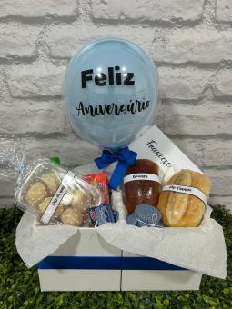 CESTA DE CAF� DA MANH� VIDA DE CORES AZUL