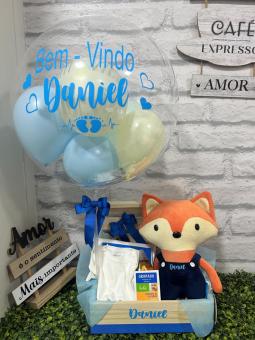 CESTA MATERNIDADE BEM-VINDO RAPOSA AZUL